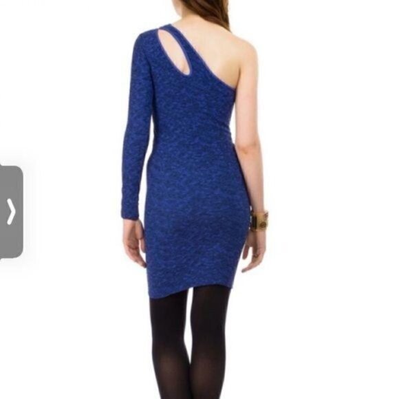 BCBG womens blue one shoulder bodycon dress size XS/S - Picture 2 of 12